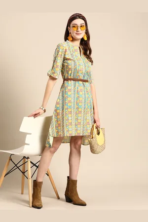 Sangria Pure Cotton Printed Ethnic A-Line Dress
