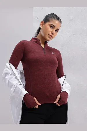 HRX Women Printed High Neck Sports T-shirt
