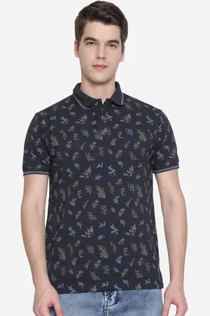 Greenfibre Men Reflecting Pond Printed Polo Collar Slim Fit T-Shirt