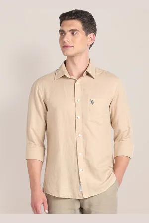 U.S. Polo Assn. Spread Collar Linen Blend Casual Shirt