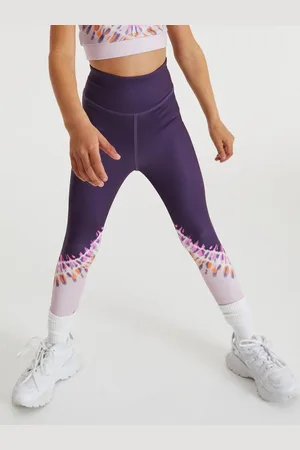 Next Girls Colourblocked & Abstract Print Mid-Rise Knitted Ankle Length Leggings