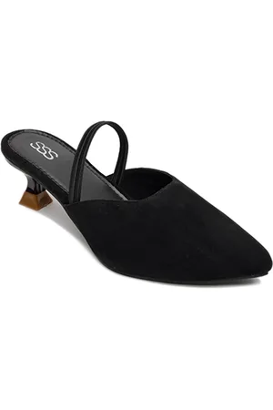 Street Style Store Suede Mules Kitten Heels