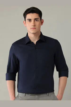 Arrow Men Slim Fit Spread Collar Textured Cotton Formal Shirt