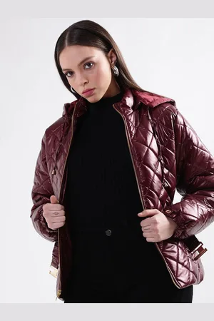 Elle Women Hooded Solid Casual Padded Jacket