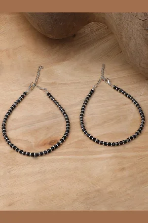 Anouk Set Of 2 Silver-Plated Artificial Beads Anklet