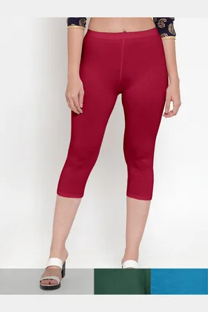 GRACIT Women Set Of 3 Solid Cotton Lycra Capris