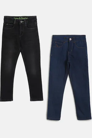 TALES & STORIES Boys Pack of 2 Cotton Slim Fit Stretchable Jeans