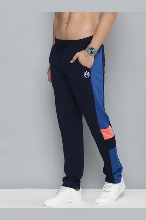 Flying Machine Men Navy Blue Solid Slim Fit Track Pants with Side Taping Detail