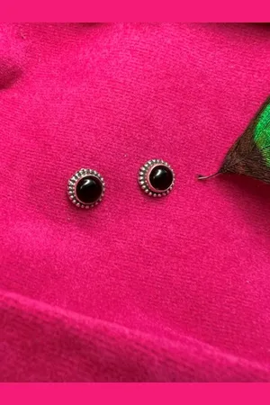 ARTE Sterling Silver-Plated Circular Studs Earrings