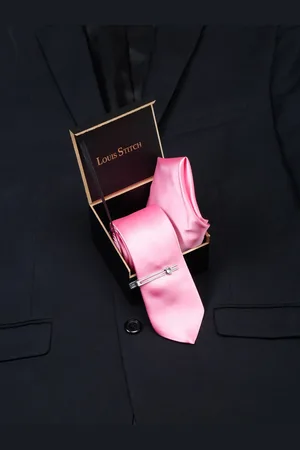 LOUIS STITCH Men Italian Silk Necktie Accessories Gift Set