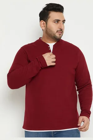 Club York Plus Size Henley Collar Regular Fit T-shirt