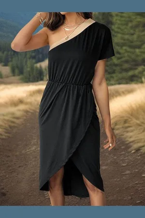 HERE&NOW One Shoulder A-Line Mini Dress