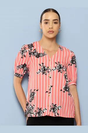 Chemistry Puff Sleeves Printed Casual Shirt