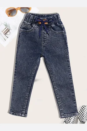 YK Boys Jogger High-Rise Light Fade Embroidered Jeans