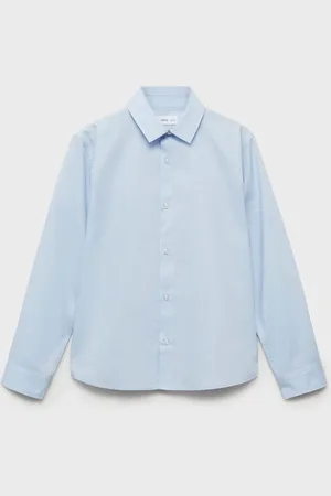 MANGO Boys Solid Pure Cotton Shirt
