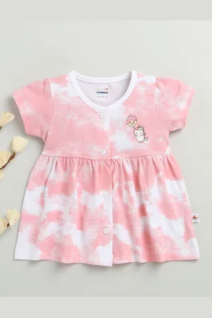 BUMZEE Girls Tie and Dye Dyed Fit-Flare Dress