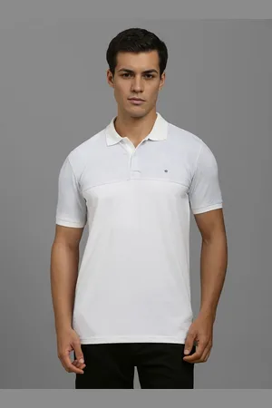 Louis Philippe Men Abstract Printed Polo Collar Cotton Slim Fit T-shirt