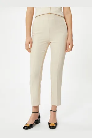Koton Women Skinny Fit High-Rise Regular Trousers