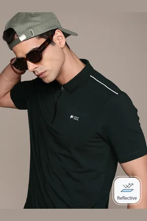 FORCE IX Men Polo Collar Solid Casual T-shirt