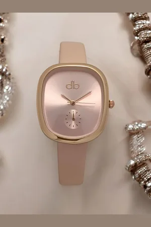 DressBerry Women Brass Dial & Leather Straps Analogue Watch MPDBI-013-RG