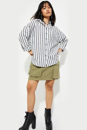 Max Collection ALAYA F x URB_N Women Striped Yarn Dyed Shirt