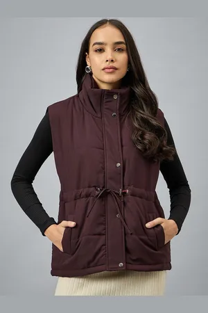 Club York Women Mock Collar Solid Casual Padded Jacket