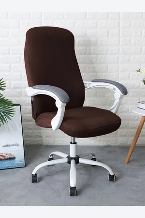 HOKIPO Brown 140 GSM Stretchable Office Chair Cover