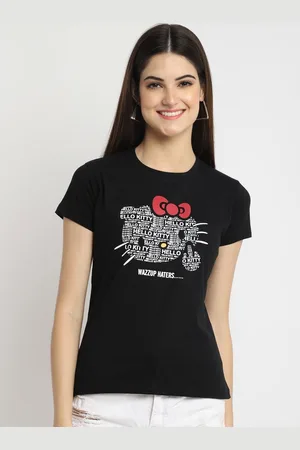 Corsica Women Regular Fit Typography Printed Round Neck Cotton T-shirt