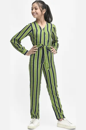 Crimsoune Club Girls Striped Basic Jumpsuit