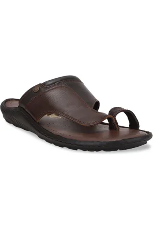 Bata Men Brown Comfort Leather Sandals
