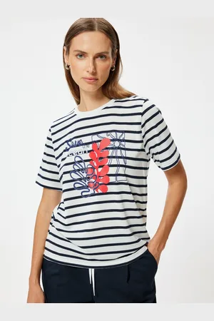 Koton Women Striped Round Neck T-Shirt