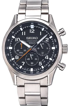 Seiko Men Embellished Dial & Stainless Steel Bracelet Style Straps Analogue Motion Powered Watch SSB447P1