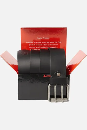 SPYKAR Men Black Leather Belt