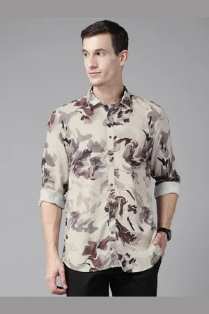 Blackberrys Cotton Slim Fit Opaque Printed Casual Shirt