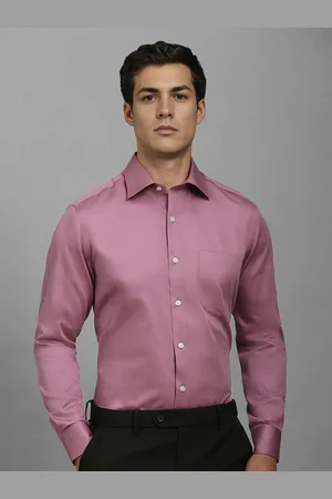 Louis Philippe Men Slim Fit Spread Collar Solid Cotton Casual Shirt