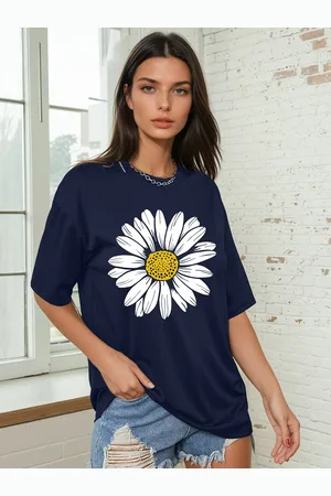 Corsica Women Floral Printed Round Neck Relaxed Fit T-shirt