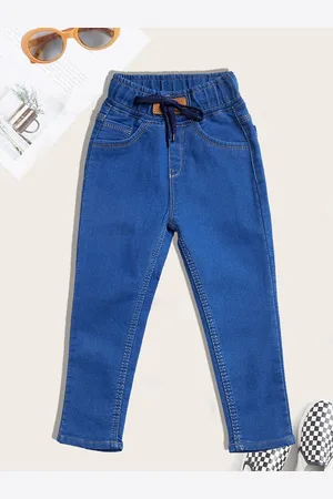 YK Boys Jogger High-Rise Light Fade Embroidered Jeans