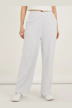 Styli Women Solid High Waist Cross Waist Band Detailed & CF Pin Tuck Wide Leg Track Pants