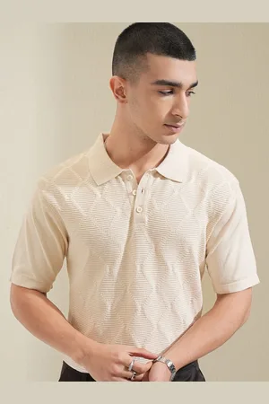 Highlander Men Knitted Textured Relaxed Fit T-shirt