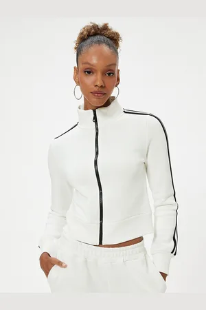 Koton Women Solid High Neck Sweatshirt