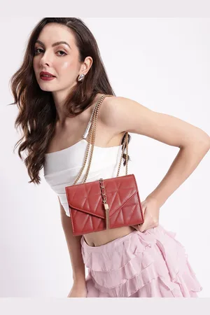 DressBerry Structured Quilted Sling Bag with Lock Detail