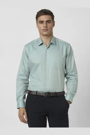 Van Heusen Men Spread Collar Textured Cotton Formal Shirt