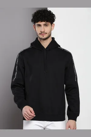 Calvin Klein Typography Printed Hooded Pullover Sweatshirt