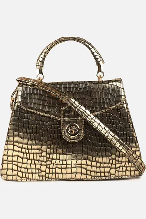 Carlton London Women Embellished Structured Leather Handheld Bag