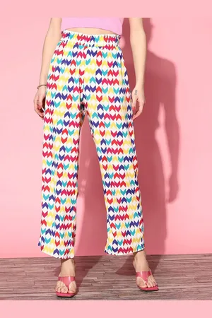 Berrylush Women Printed High-Rise Trousers