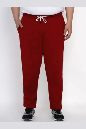 John Pride Men Plus Size Striped Details Straight Fit Cotton Track Pant