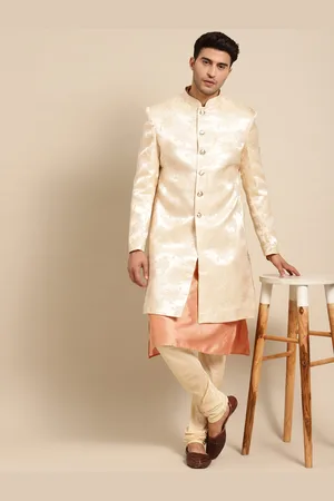 KISAH Men Woven-Design Indowestern Sherwani Set