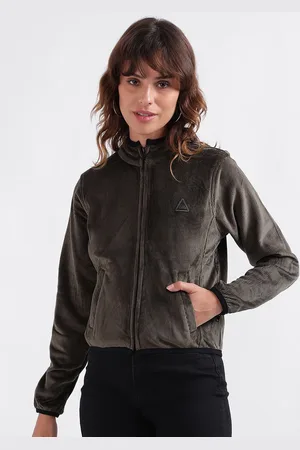 Elle Mock Collar Front Open Sweatshirt