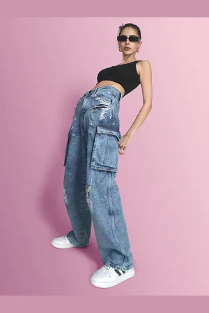 Bene Kleed Women Relaxed Fit High-Rise Highly Distressed Heavy Fade Jeans