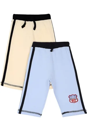 BodyCare Boys Pack Of 2 Beige And Blue Cotton Track Pants